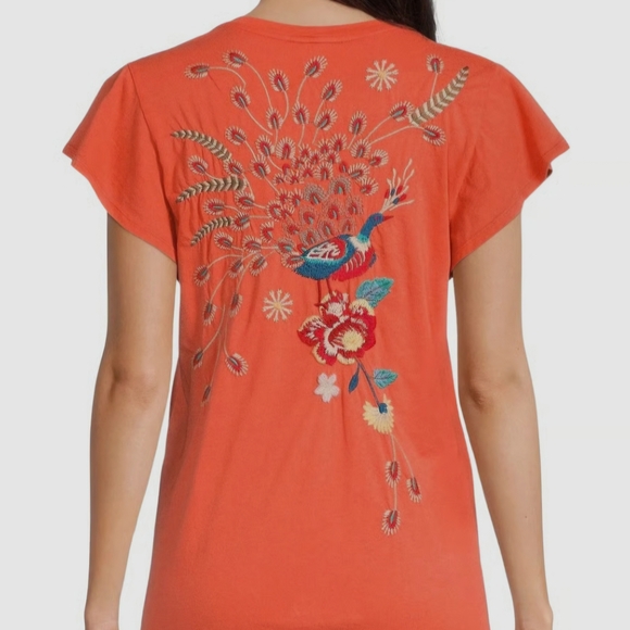 Johnny Was Dresses & Skirts - Johnny Was  Embroidered Orange Women's Top